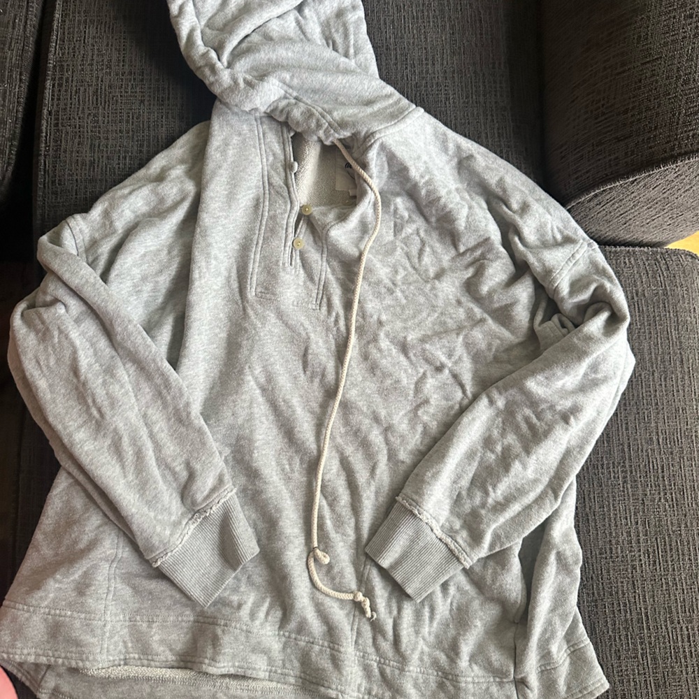Gray Hoodie with Drawstring